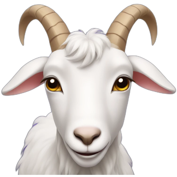 Goat with big heart in his eyes emoji