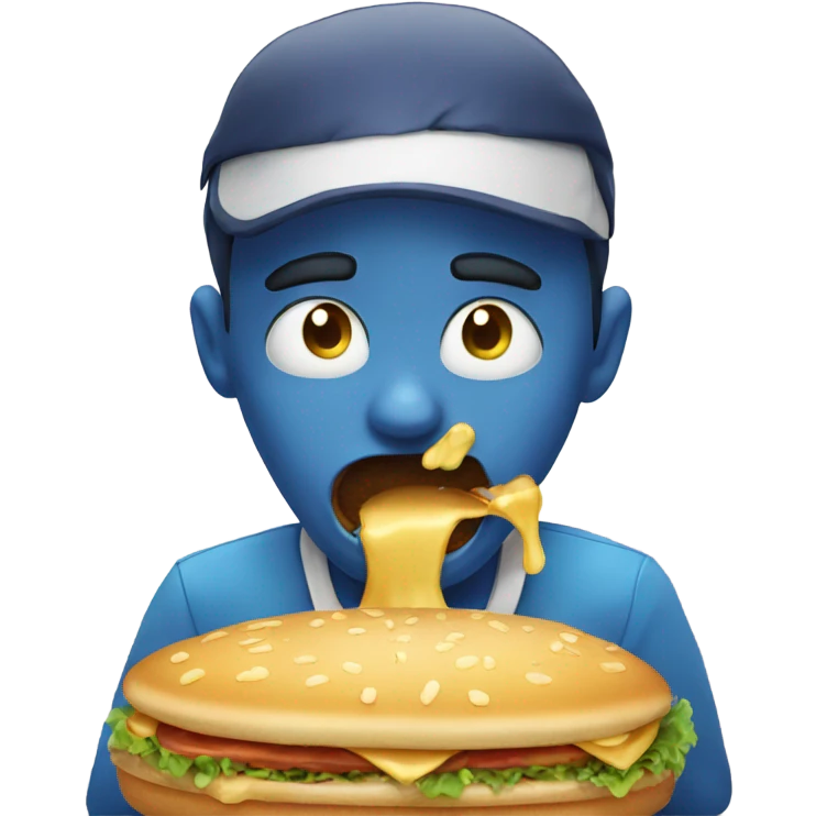 Emoji choking on food emoji