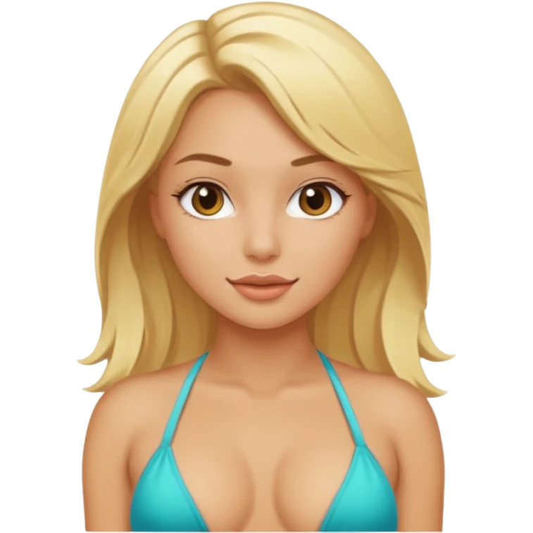 A sexy girl wiht blond Hair and a Bikini  emoji