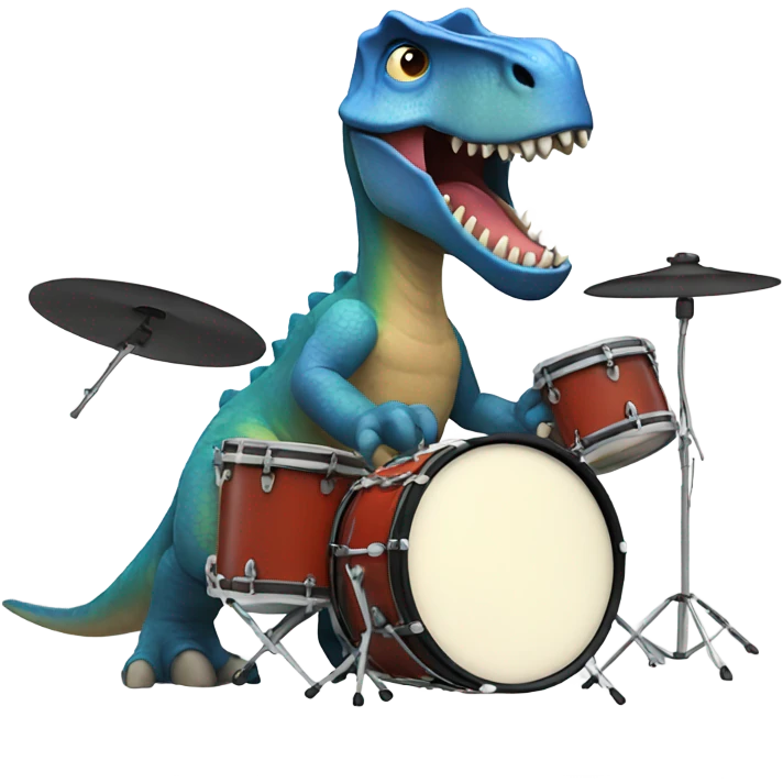 Dinosaur playing drums emoji
