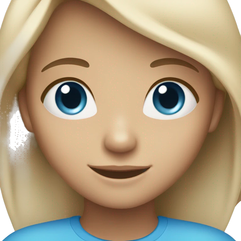 smiling girl with blue eyes tan skin emoji