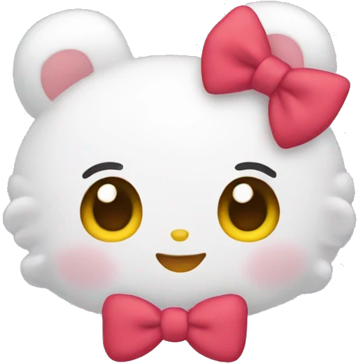 Sanrio wearing bows emoji