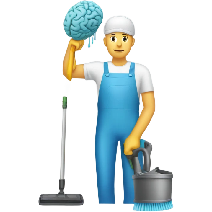 Man cleaning brain emoji