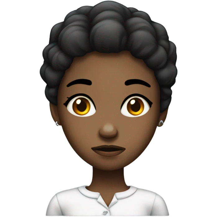 a pretty black girl with a annoyed face emoji