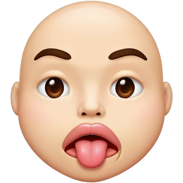 face with big pouting lips and tongue out emoji