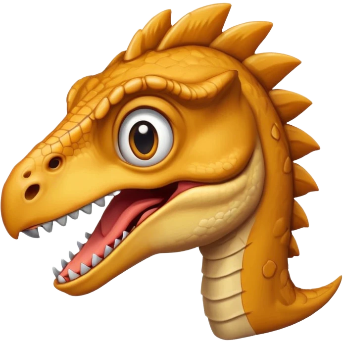 cartoon style velociraptor head, playful, big eyes emoji emoji