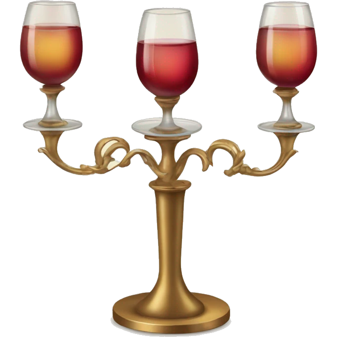 Vintage candelabra with wine glasses  emoji