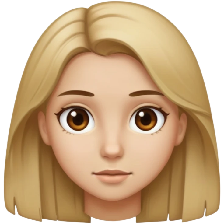 girl with dirty blonde hair and brown eyes emoji