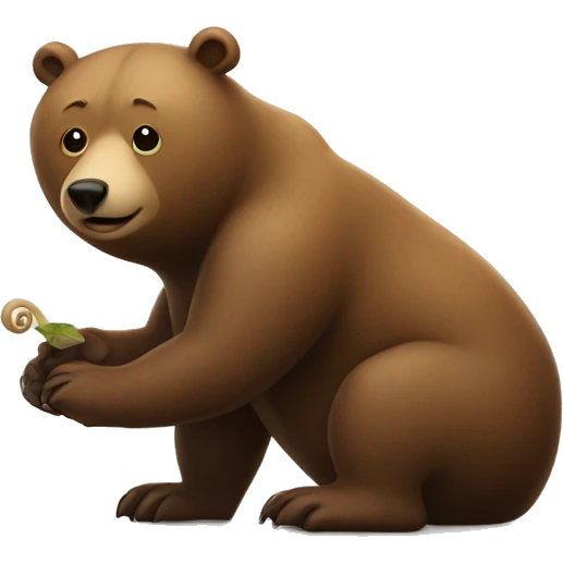 The bear and the snail emoji