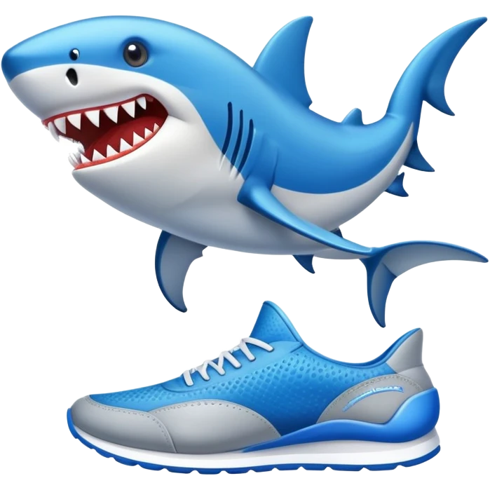Tiburón con zapatillas azules  emoji