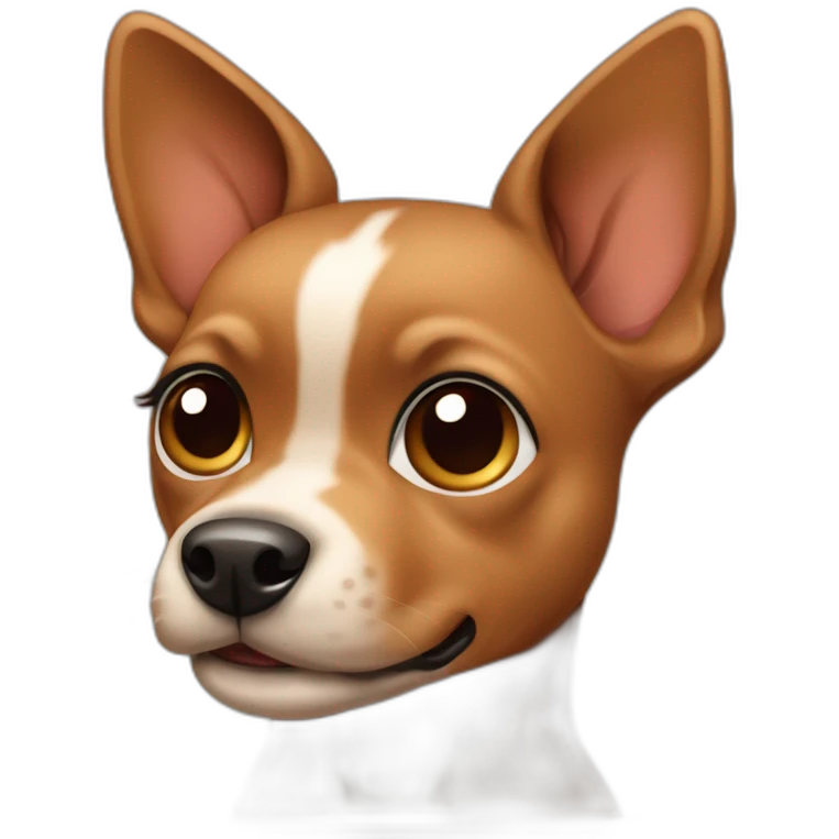 little dog pincher with black and brown skin color emoji