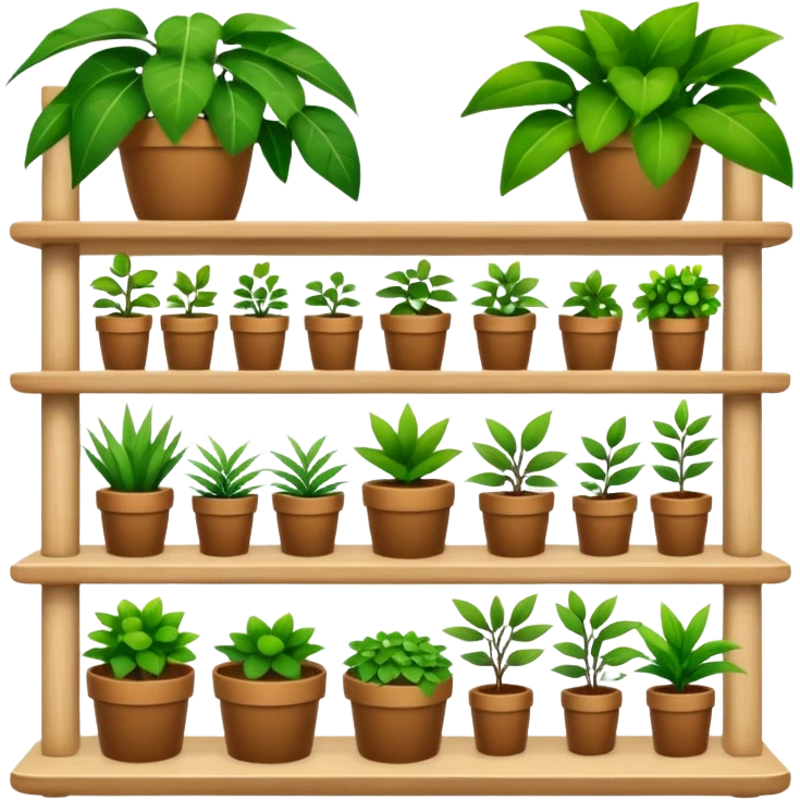 Shelving wall to display and care for many plants  emoji