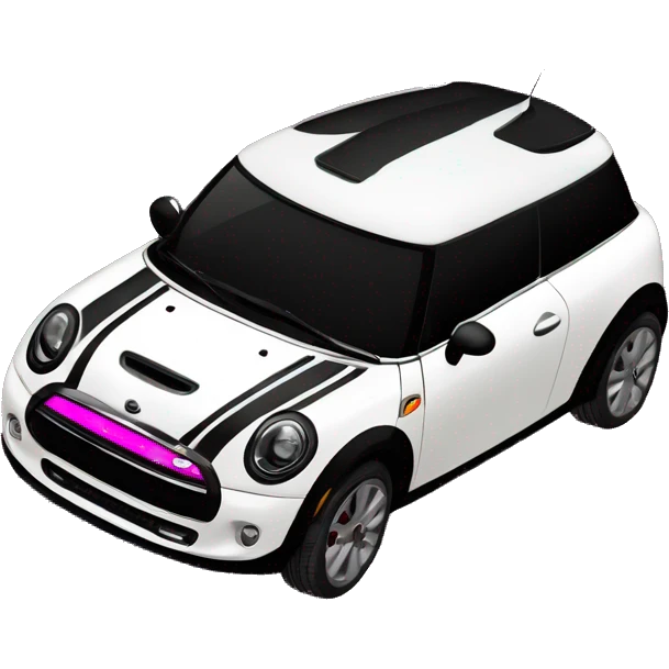 Black white hot pink mini cooper se emoji