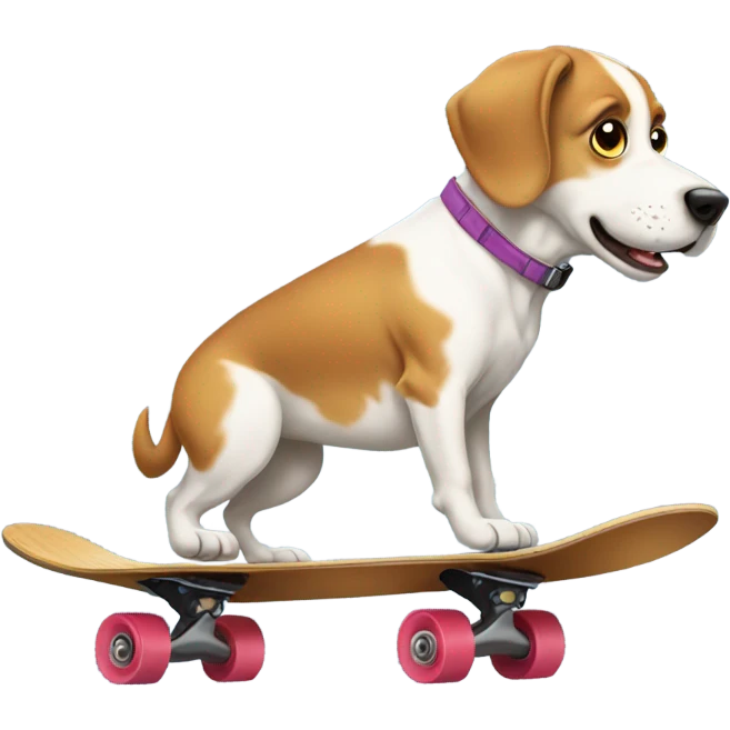 Dog pooping on a skateboard emoji