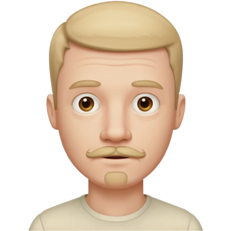 Pale Man with short hair mustache and chin beard emoji