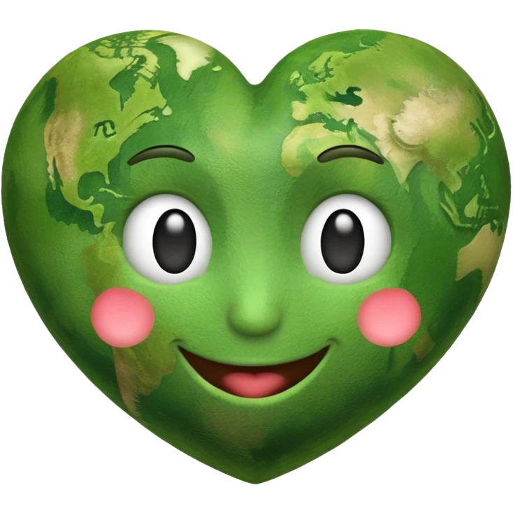 earth heart emoji with face emoji