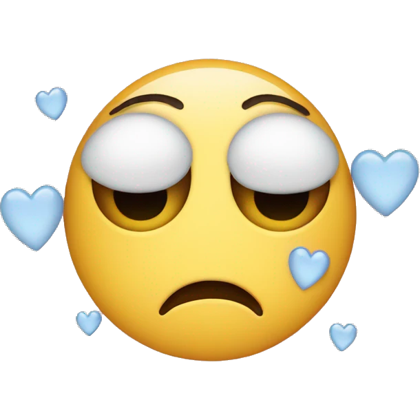 crying emoji with hearts around emoji