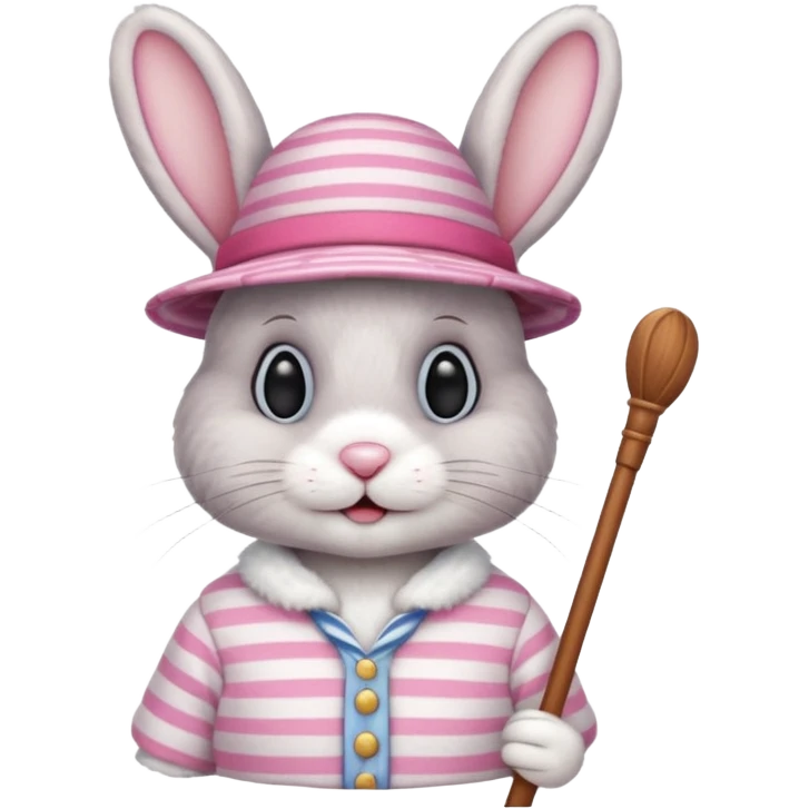 bunny wearing gondolier striped shirt and hat emoji