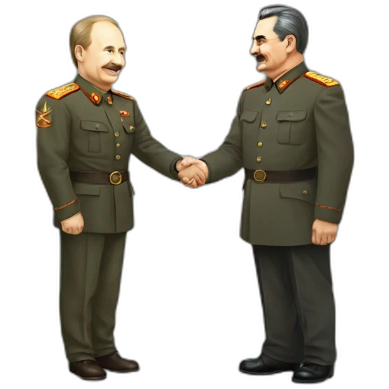Stalin shakes Putin's hand emoji