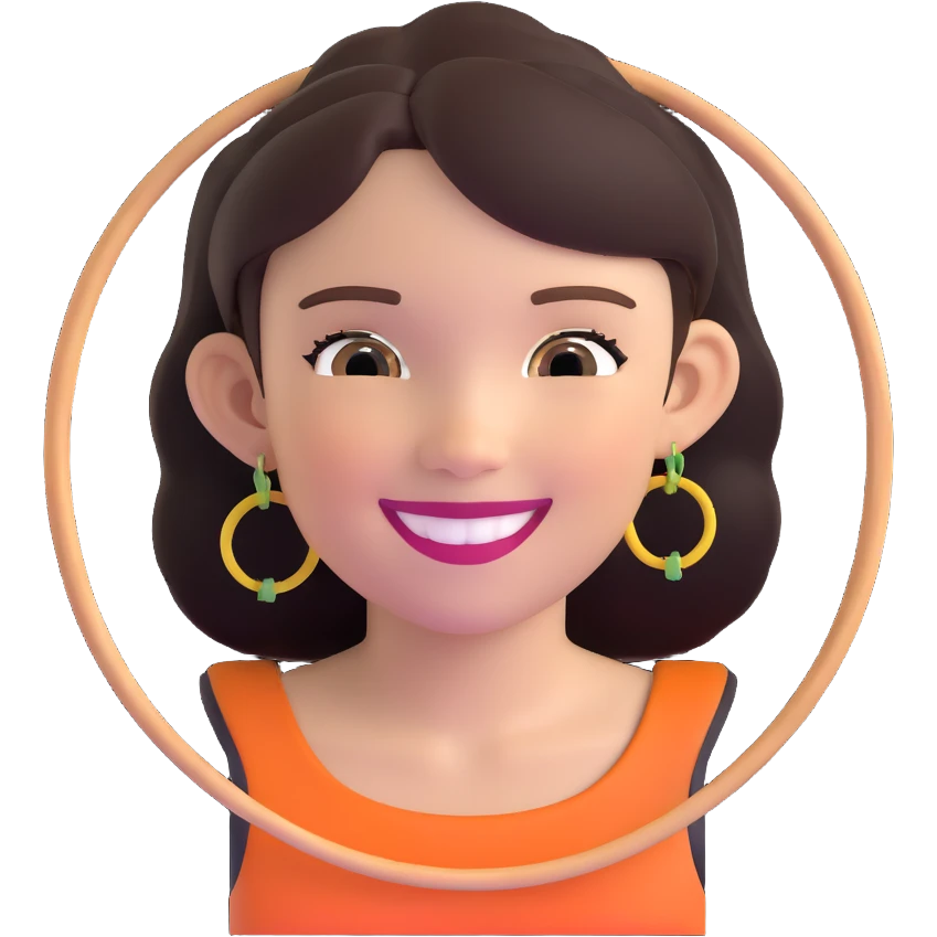 smiling girl with hoop earrings emoji
