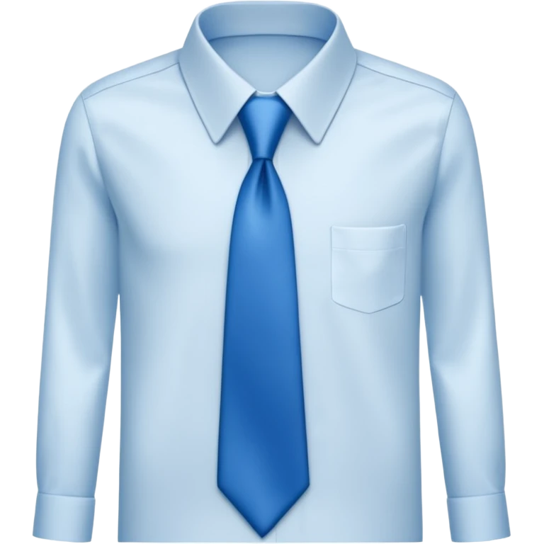 men's blue tie on white shirt, minimalism, no emojis or faces, iOS emoji style emoji