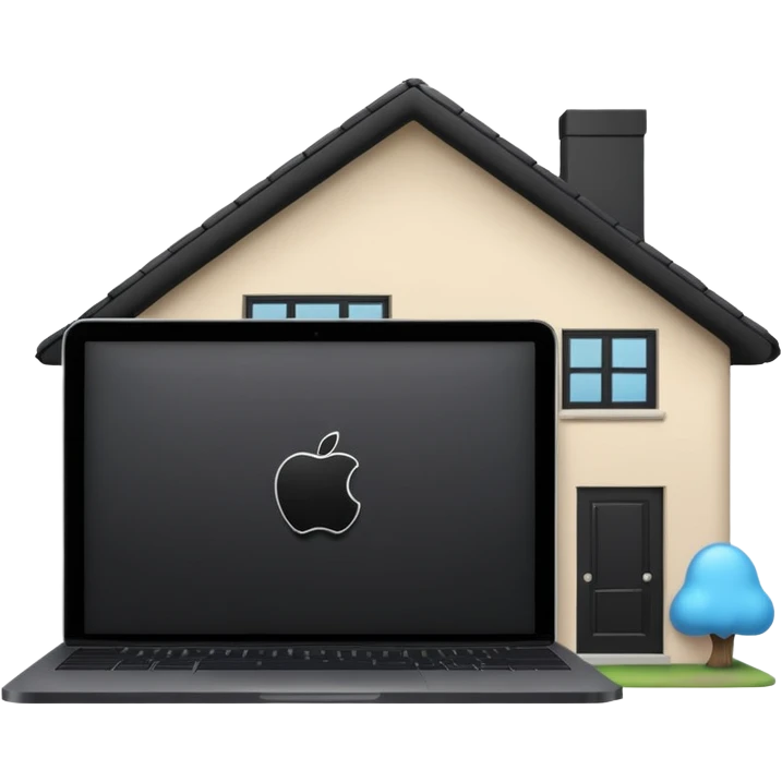 blob holding black macbook infront of home which is used in slack emoji