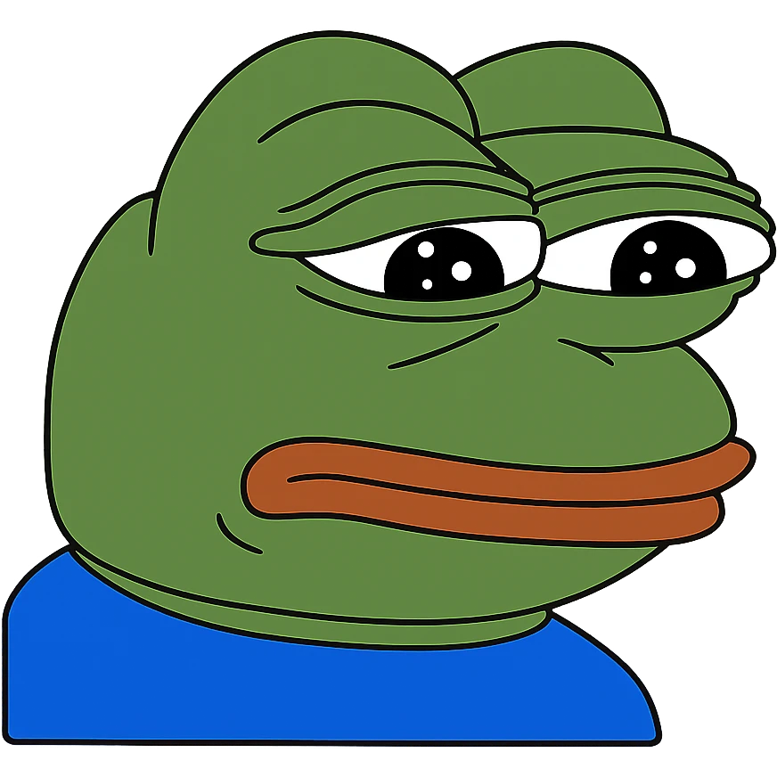 neutral Пэпэ meme with a blank expression emoji