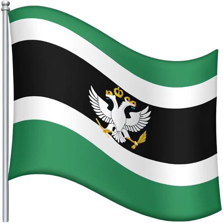 Make the flag of the Ural Republic, white, green, black emoji