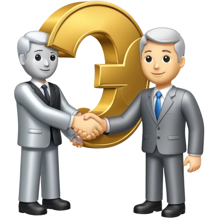 Jobcenter symbol with euro sign and handshake emoji