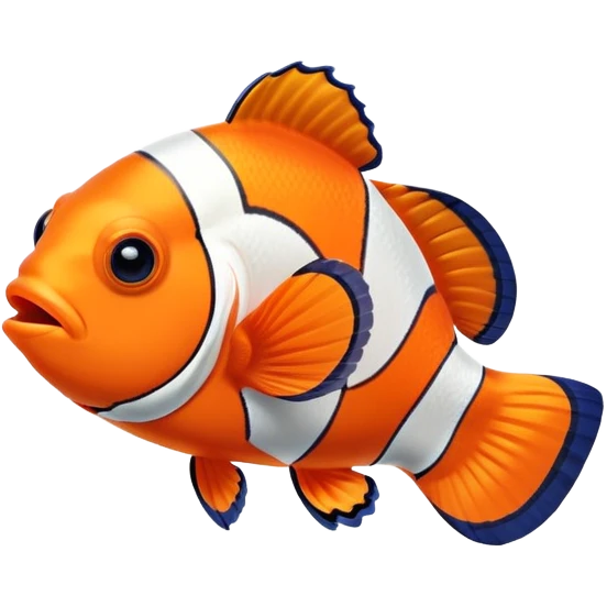 orange clownfish blowing bubbles emoji