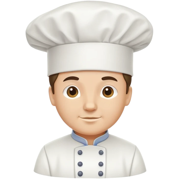 A traditional white chef's hat, tall and puffed, symbolizing culinary expertise emoji