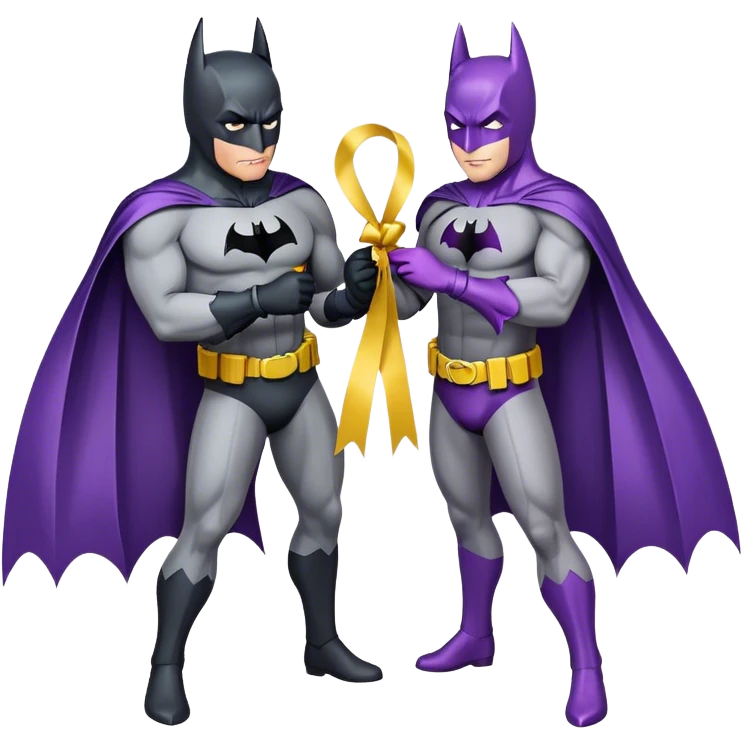 two batman partners with ribbon emoji