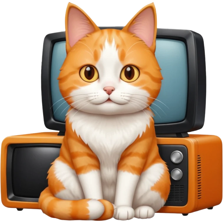 Cat watching tv emoji