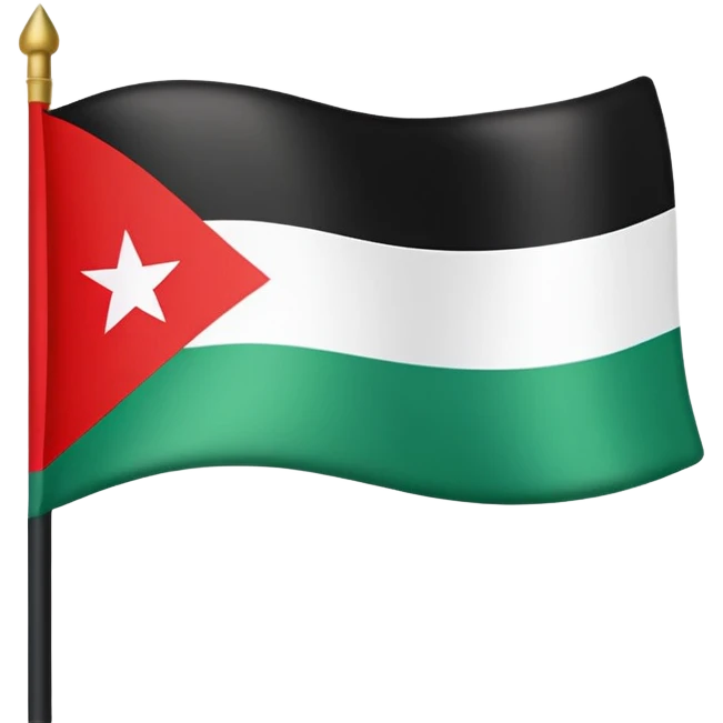 Syria's tricolour design, with green on top, black on the bottom, and three red stars filling the white stripe in the middle emoji