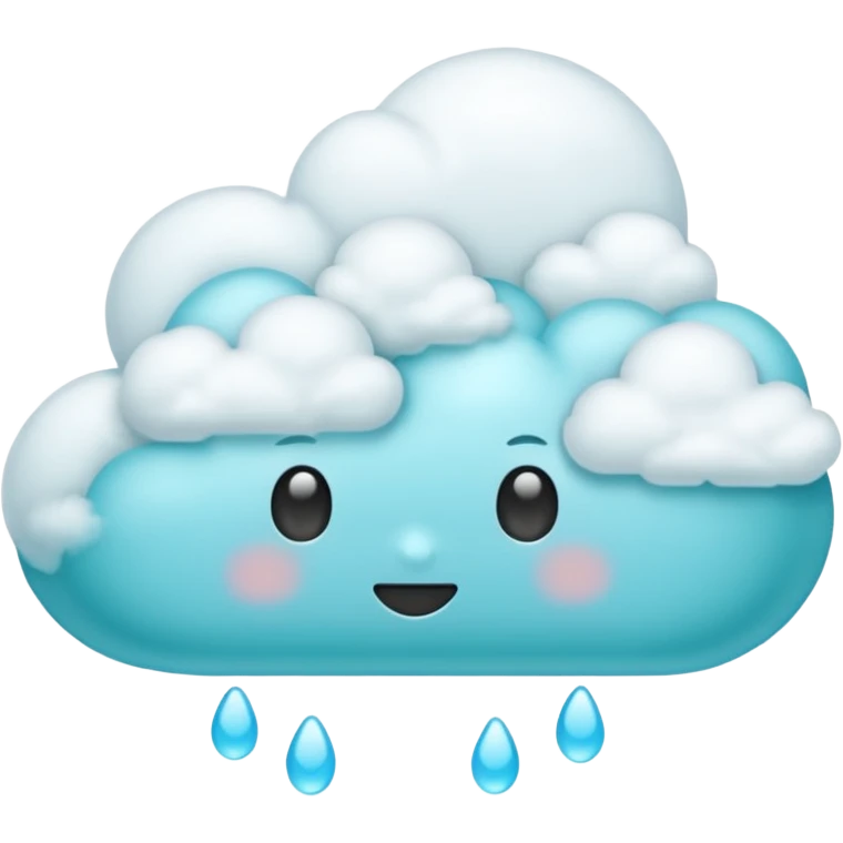 núvem japonesas ciano emoji