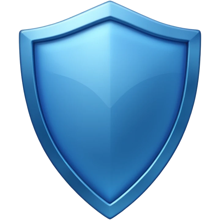 shiny and vibrant blue shield, no symbols emoji