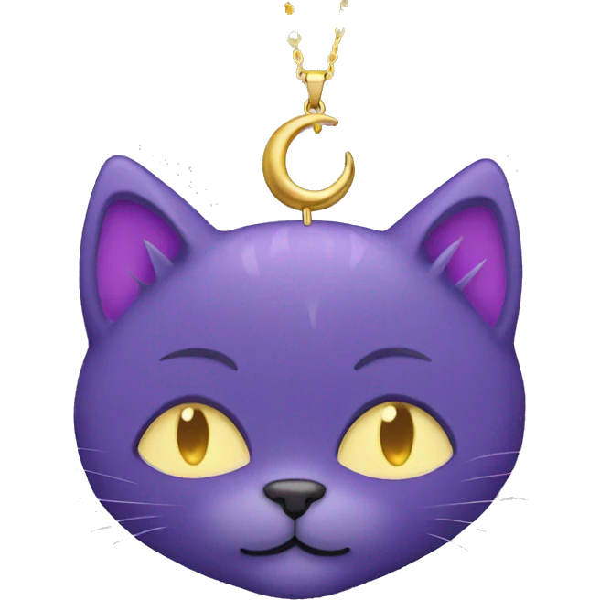 Purple cat with half moon necklace named catnap emoji