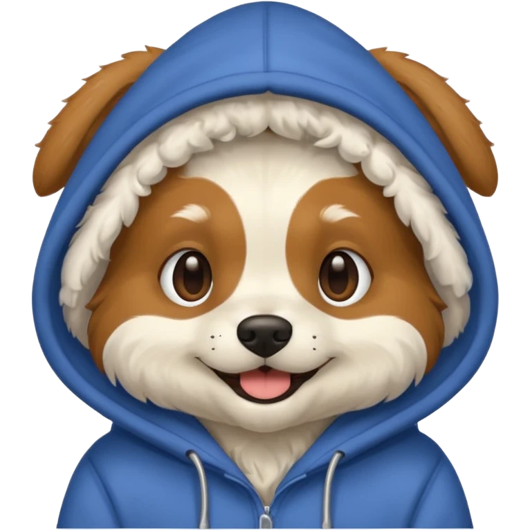 Dog wearing a hoodie emoji