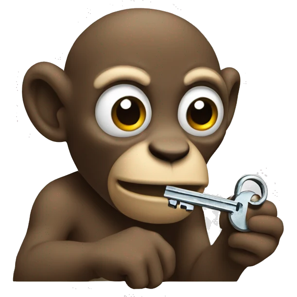 mokey with a key emoji