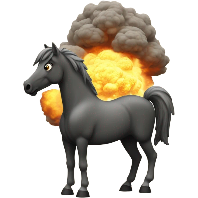 Horse with a nuclear explosion emoji
