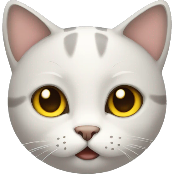 Cat smiles but sad emoji