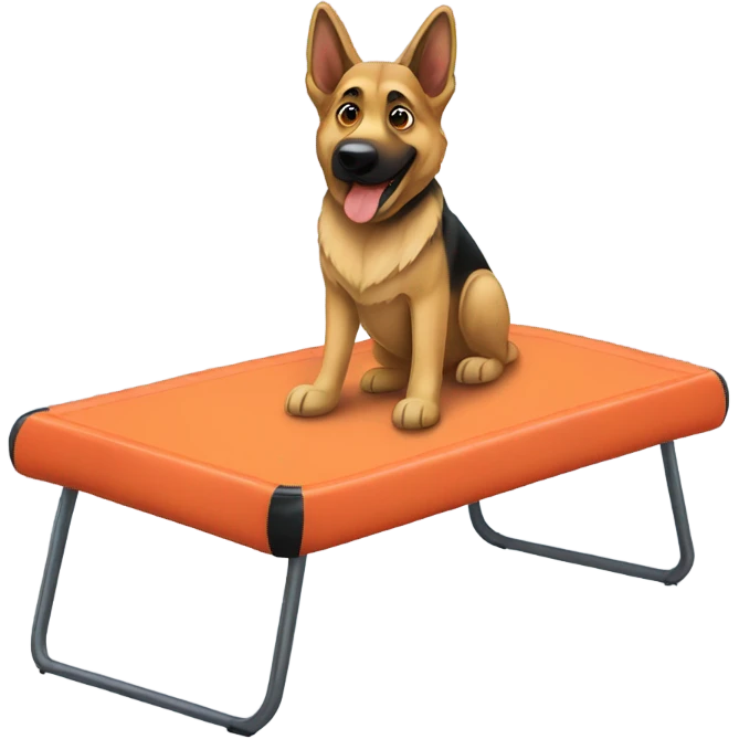 German Shepherd on a trampoline emoji