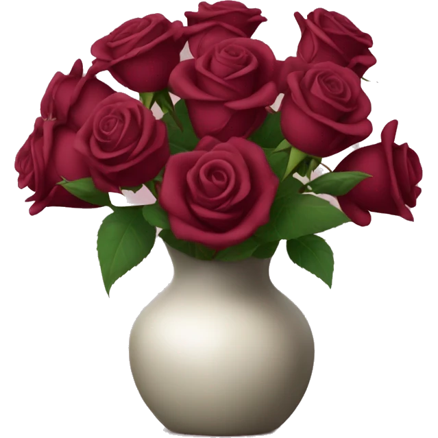 Burgundy roses in vase emoji