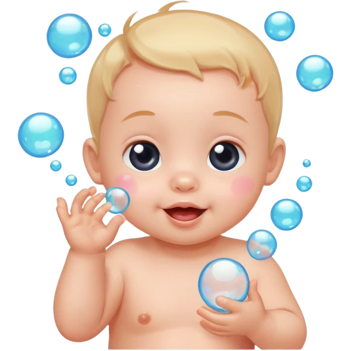 Tiny baby popping bubbles emoji