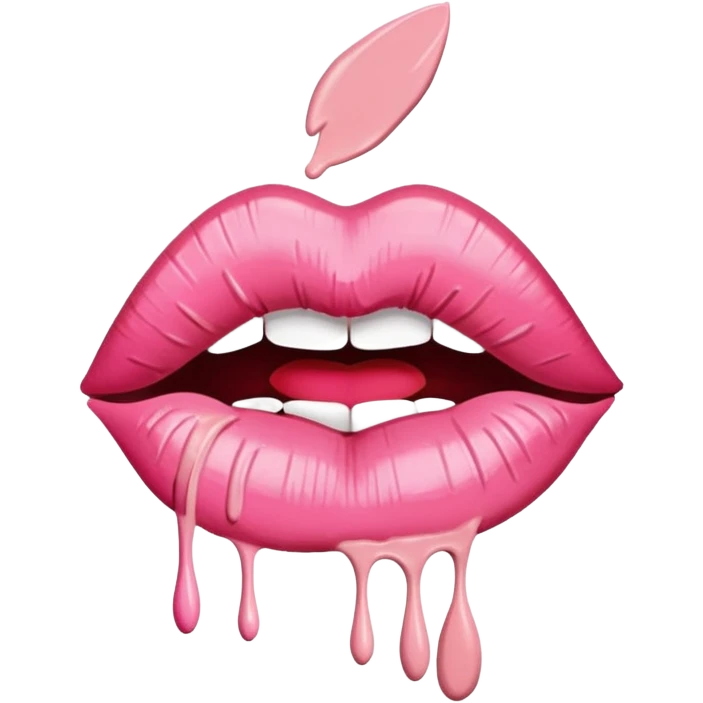 lipstick print from a kiss in soft pink, pastel light emoji