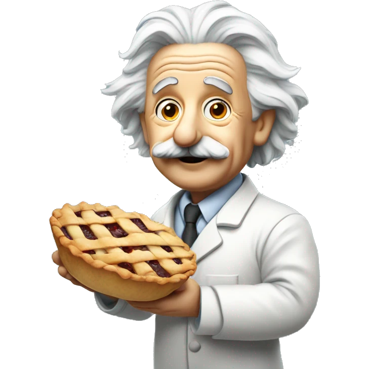 albert einstein holding pie emoji