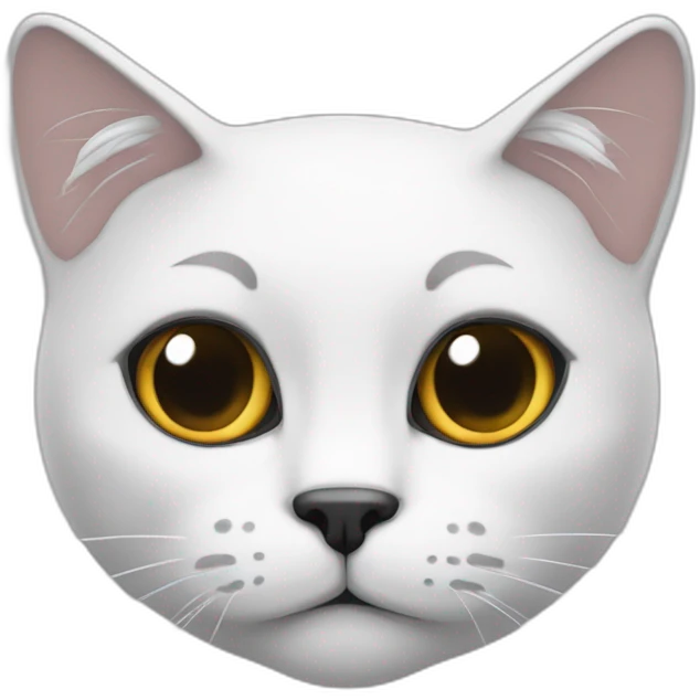 Gato blanco con manchas negras en la cabeza  emoji
