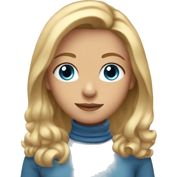 girl with shoulder-length blond hair and blue eyes emoji