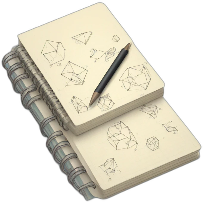 notebook with geometrical drawings emoji