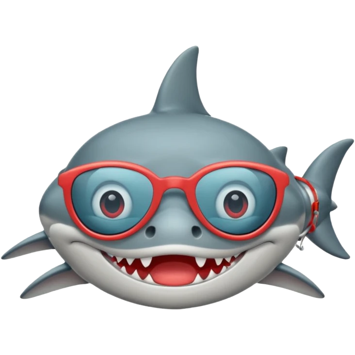 Tiburón con lentes emoji